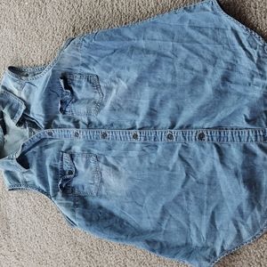 Denim Sleeveless Shirt